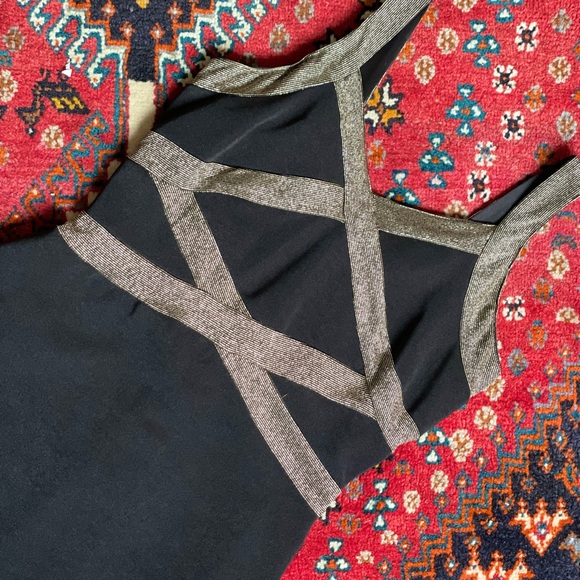 Joseph Ribkoff Size 10 Black and Gold Dress, Vintage Little Black Dress, Gift - Picture 11 of 14